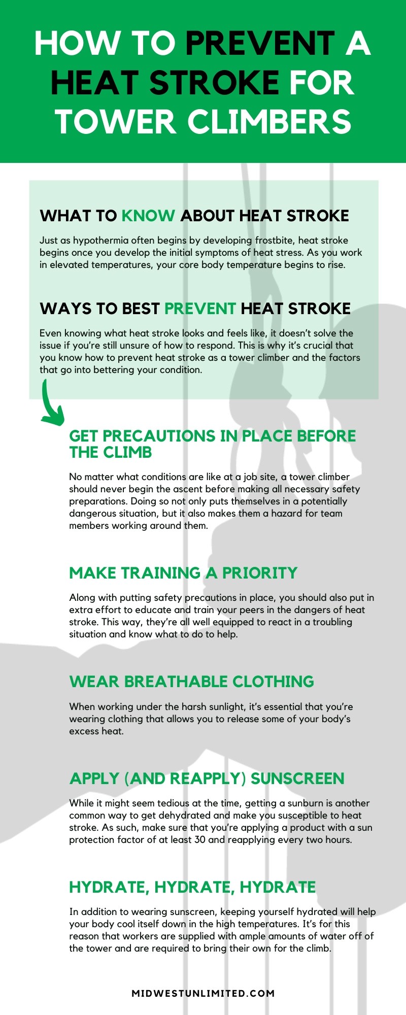 How to Prevent a Heat Stroke for Tower Climbers How to Prevent a Heat Stroke for Tower Climbers
